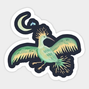 Moon bird Sticker